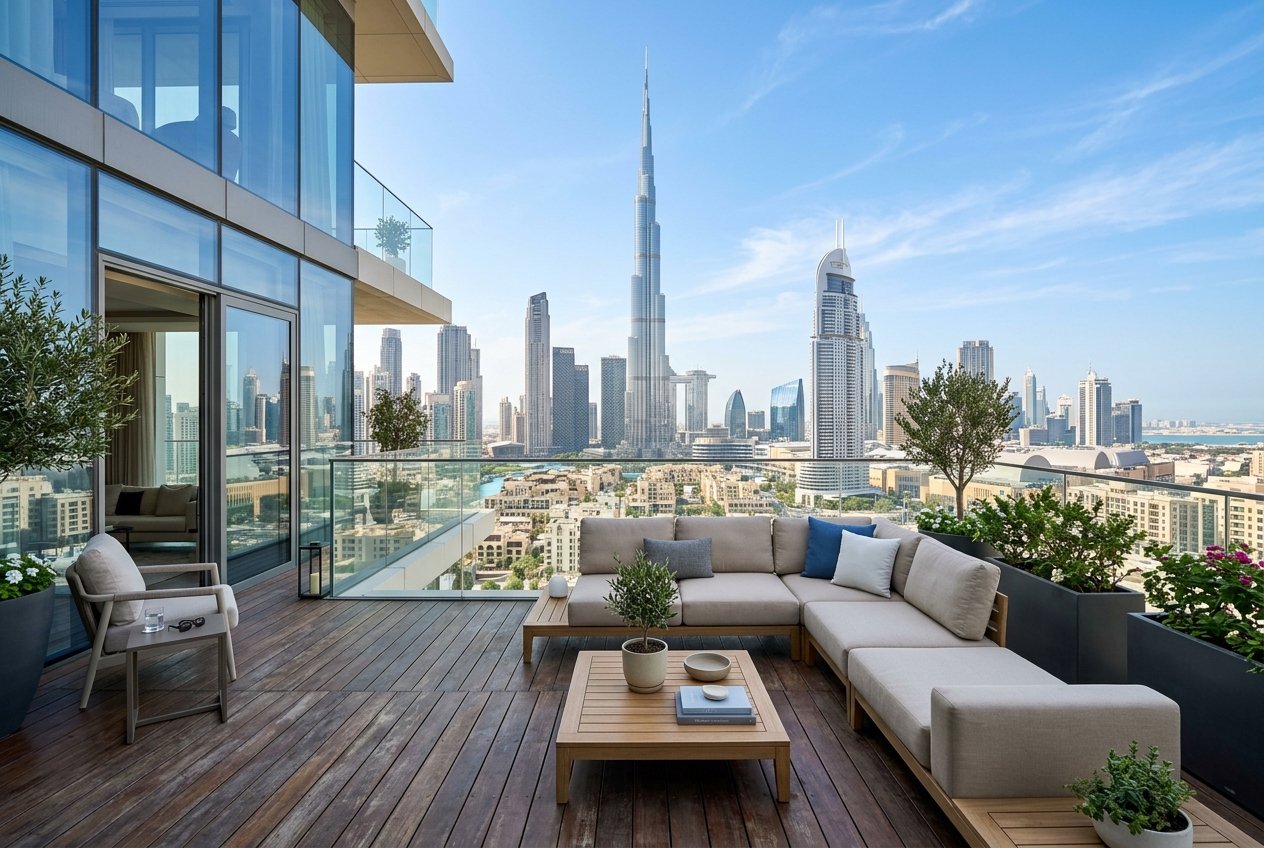 Luxury Dubai Penthouse Balcony View